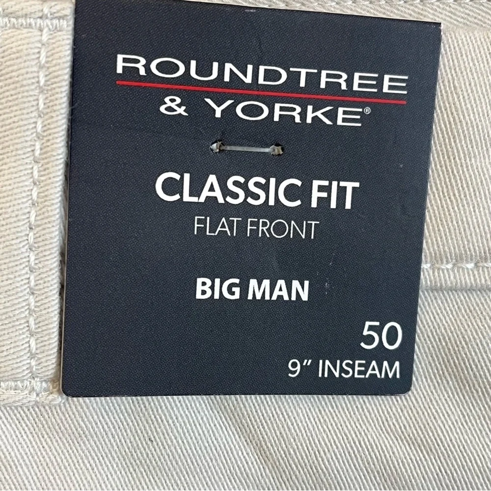 Roundtree & Yorke Men's The Cloud Shorts Flat Front Khaki Shorts